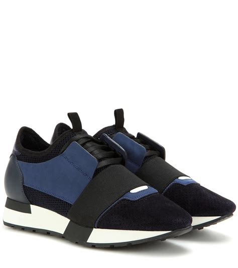Balenciaga track sneaker size 11 dark blue. Lyst - Balenciaga Race Runner Fabric, Leather And Suede Sneakers in Blue