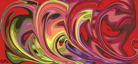 G Linsenmayer Cosmos Iwarp Swirl Red Digital Abstract Original Fine Art Work Original Fine