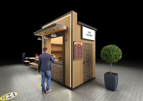Wooden Style Food Booth For The Outdoor Coffee Kiosk Design