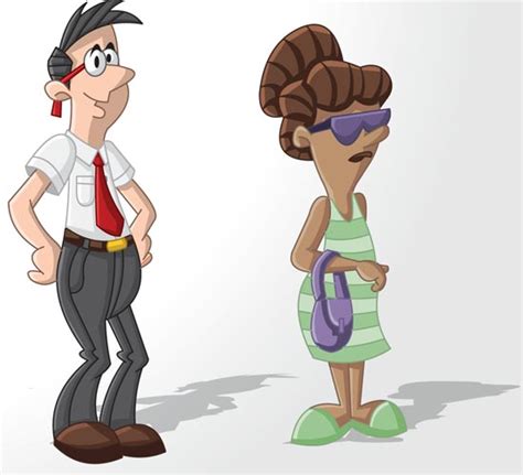Cartoon Kids And Old People Character Vectors