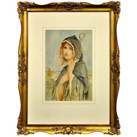 Philip Richard Morris 1836 1902 English The Cloaked Shepherdess Framed Watercolor Chairish