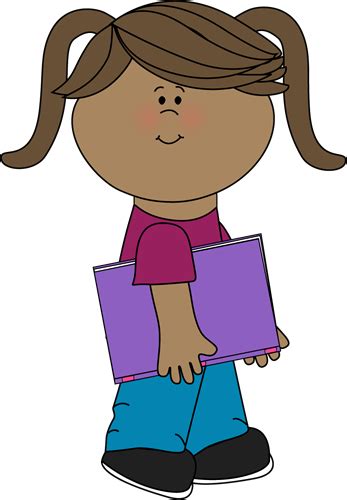 Girl With A School Book From Mycutegraphics Book Clip Art Clip Art