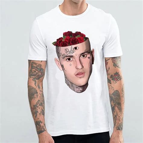 Rapper Lil Peep Print Tshirt Men 2018 Summer Harajuku Short Sleeve O