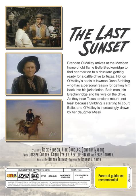 The Last Sunset 1961 Dvd Rock Hudson Kirk Douglas