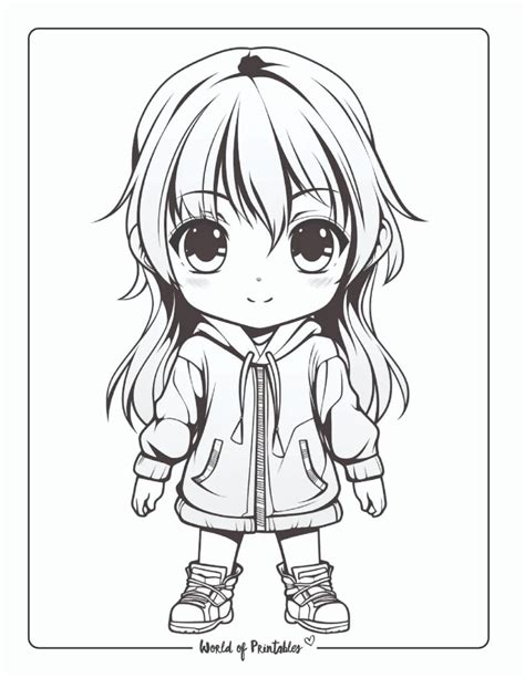 Chibi Wolf Girl Coloring Pages