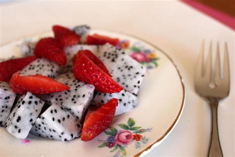 Dragon Fruit Salad With Strawberries Pitaya Kitchen Grrrls