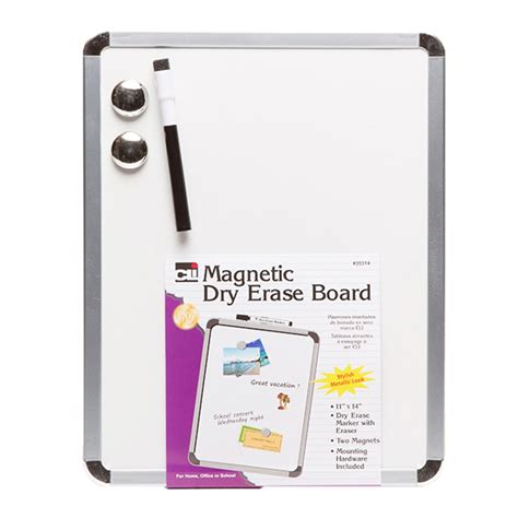 Framed Magnetic Dry Erase Board With Marker And Magnets Silver Frame 11 X 14 Chl35314