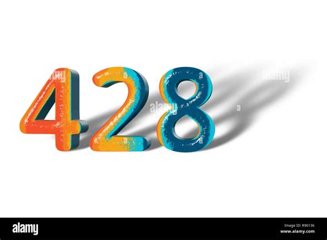 3d Number 428 Four Hundred Twenty Eight Lively Colours Stock Photo Alamy
