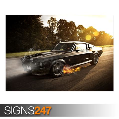 Mustang Gt Fastback Aa887 Classic Car Poster Poster Print Art A0 A1