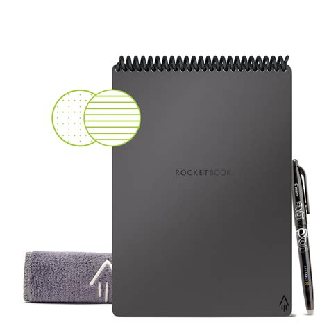 Rocketbook Flip Digital Reusable Notepad Gray Executive Size Eco