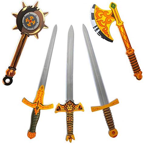 Liberty Imports 5 Pack Assorted Big Foam Swords Toy Set Medieval