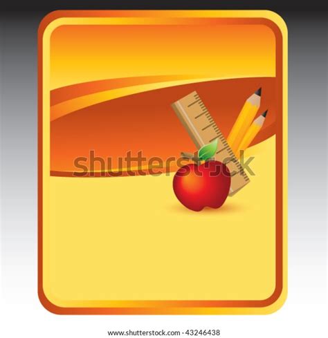 School Supplies Orange Background Stock Vector Royalty Free 43246438