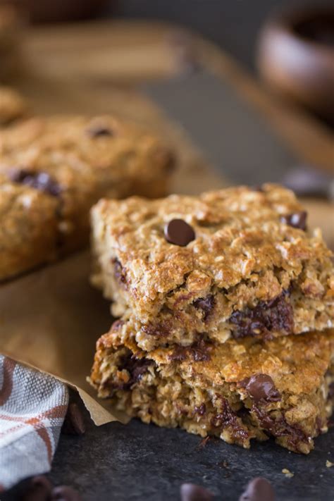 Transfer and spread into prepared baking dish. Whole Wheat Oatmeal Chocolate Chip Snack Bars - Lovely ...