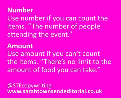Number Vs Amount Top Tips To Remember Which Is Which Sarah Townsend Editorial