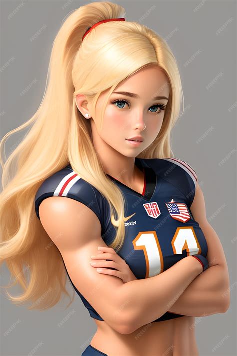 Premium AI Image | beautiful female football player