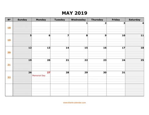 Calendar Of May 2019 Calendar Printables Calendar 2019 Printable