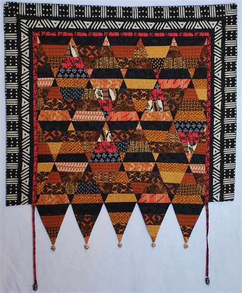 African Ethnic Inspired Art Quilt Wall Hanging 30 X