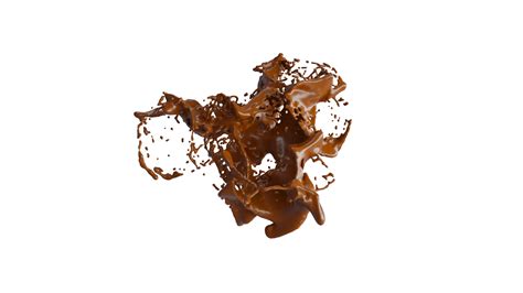 Free Chocolate Splash With Droplets 3d Rendering Png Alpha 15119554