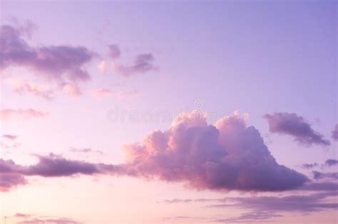 Soft Purple Clouds On Sunset Sky Background Stock Photo Image Of