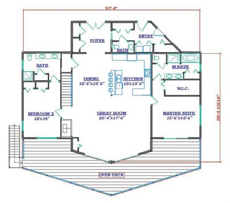 Lakefront house plans, floor plans, & designs. Grand Lake House Plan by Hilltop Log & Timber Homes