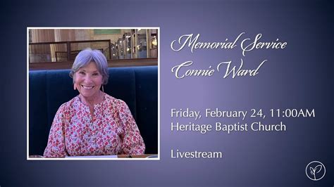 Memorial Service Connie Ward Youtube