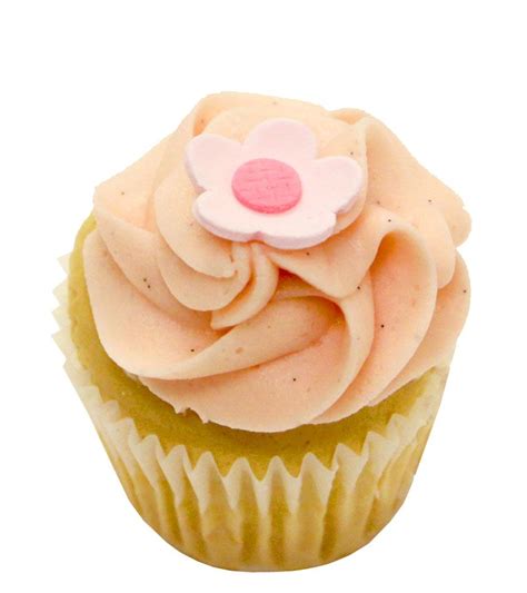 Pink Vanilla Mini Cupcake With Flower Topper Mini Cupcakes Cake Pops