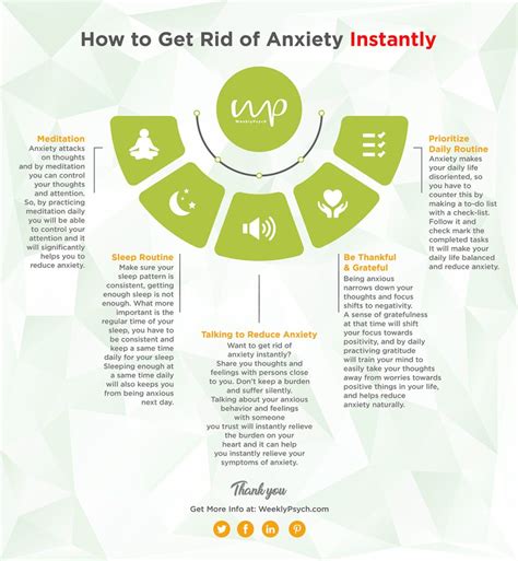 How To Get Rid Of Anxiety Instantly Infographics Weeklypsych