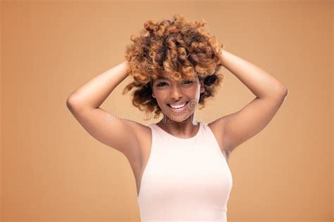 happy elegant african american woman smiling beauty female portrait stock image image of
