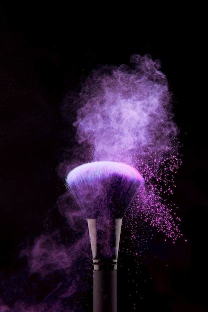 Splash Of Purple Powder On Makeup Brush Free Photo