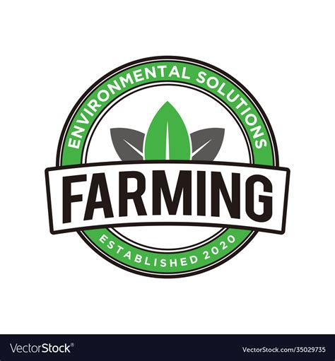 Organic Farming Logo Design Eco Nature Green Vector Image