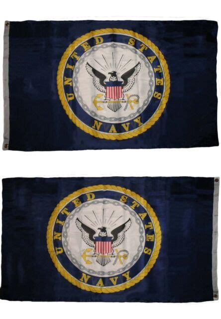 3x5 u s navy emblem seal double sided nylon flag 3 x5 includes clips 150d ebay