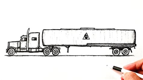 How To Draw A Fuel Truck Youtube
