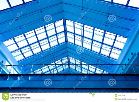 Abstract Blue Geometric Ceiling Stock Photo Image Of Corporation