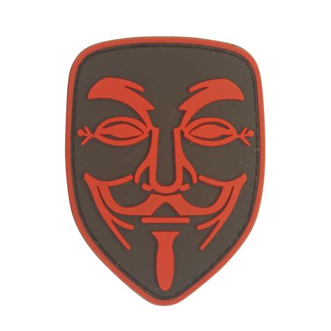 Guy Fawkes Anonymous Vendetta Mask Pvc Rood Patch Met Velcro