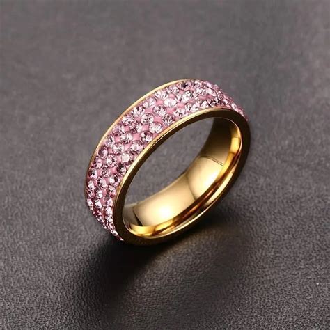 K Gold Plated Stainless Steel Wedding Rings For Women Uniqistic Com