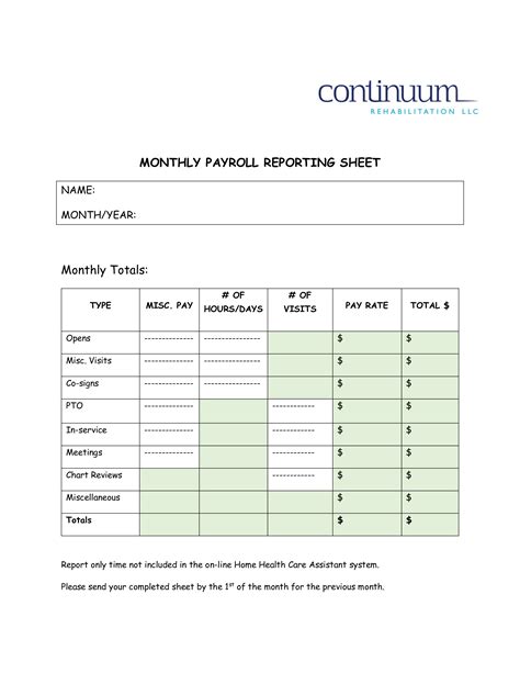 Monthly Payroll Templates At Allbusinesstemplates Com