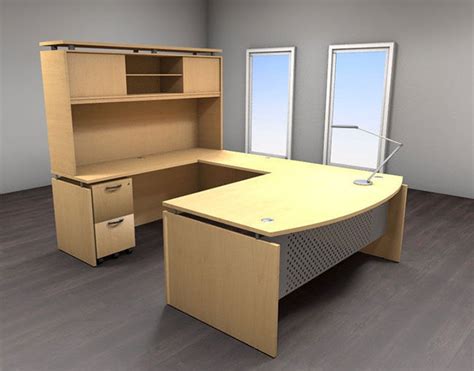 5pc U Shape Modern Contemporary Executive Office Desk Set Al Sed U4