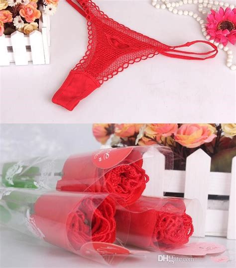 Valentine Rose Thongs T Pack For Wife Sexy Red Flower Thongs Lace Panties G String T Back