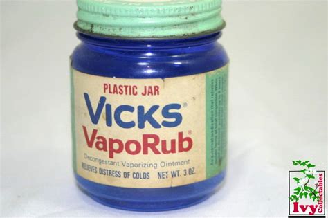 Cobalt Blue Vintage Vicks Vapor Rub Ointment Bottle Vicks Vapor Rub