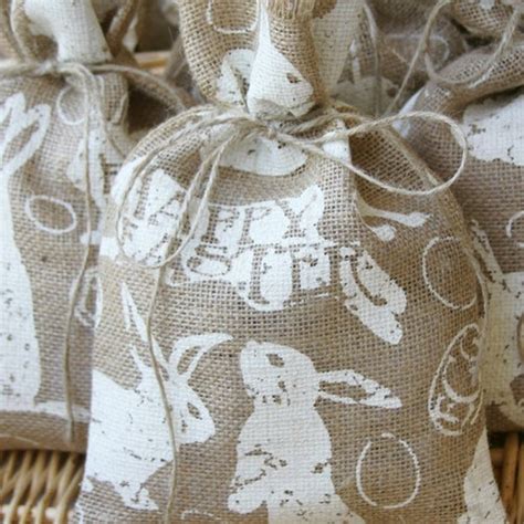 Burlap T Bags Set Of Four White Heart 7 X Etsy