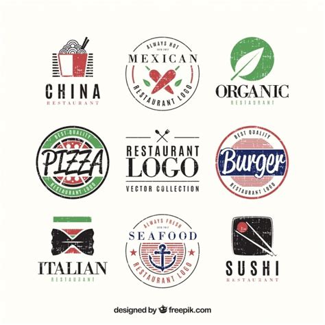 Variety Of Cool Restaurant Logos Vector Free Download