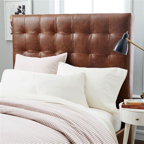 White Leather Tufted Headboard