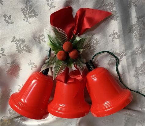 Noma Vintagechristmas Bell Lights 3 Twinklingred Plastic With Box