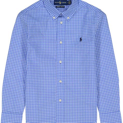 Ralph Lauren Boys Button Up Checked Shirt In Blue Bambinifashioncom