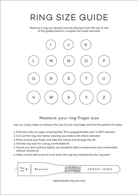 Free Printable Ring Size Guide Ring Sizing Template Free Printable