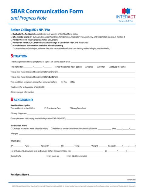 Sbar Interact Fill And Sign Printable Template Online Us Legal Forms