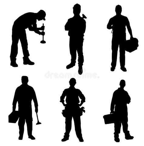 Plumber Silhouette Pack Stock Vector Illustration Of Person 237803602