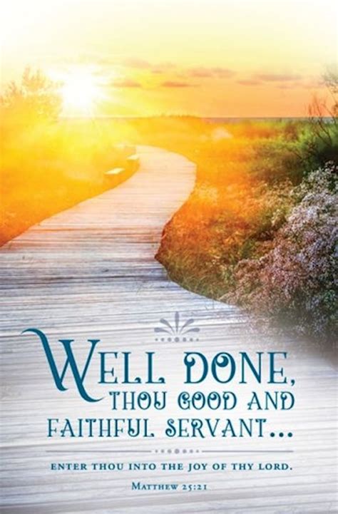 Shop The Word Bulletin Well Done Thou Good And Faithful Servant