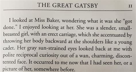 The Great Gatsby By F Scott Fitzgerald Nicks Description Of Jordan