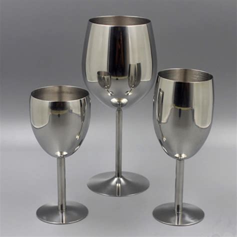 2pcs 180ml240ml550ml Polish Wine Glass Stainless Steel Drinking Cup